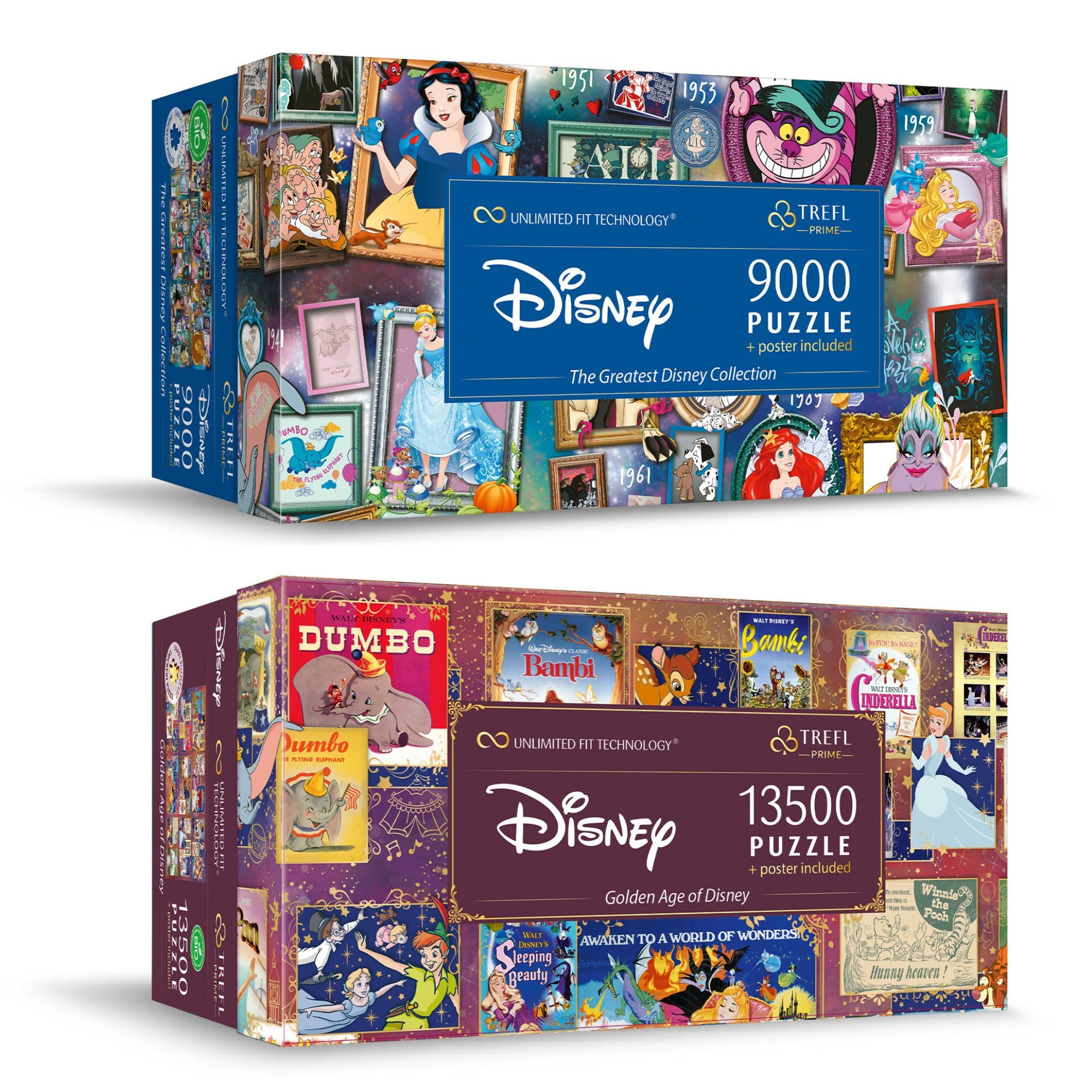 Amazon.com: Trefl Disney 9000 & 13500 Piece Puzzle Bundle - Jigsaw